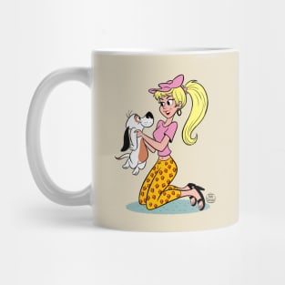 PRETTY GIRL WITH DOG Mug